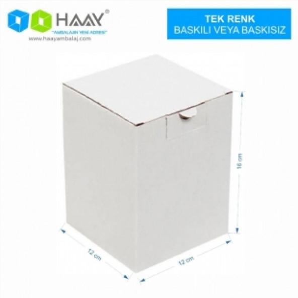 HAAY AMBALAJ 12x12x16cm Kutu -Beyaz ( 10 ADET) - 2