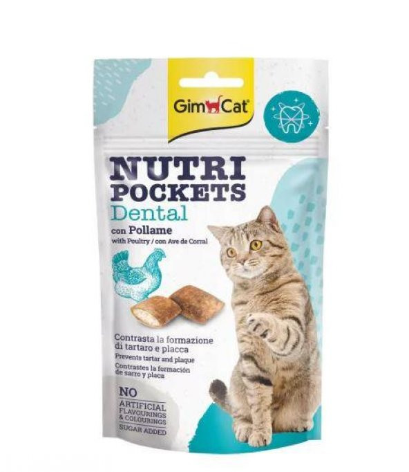 GimCat Nutripockets Dental Diş Sağlığı için Kedi Ödül Maması 60 Gr