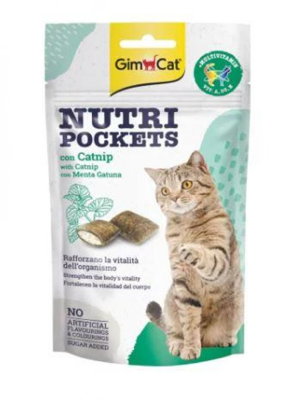 GimCat Nutripockets Kedi Otlu Multivitamin Kedi Ödül Maması 60 Gr