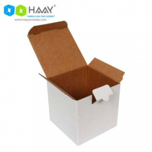 HAAY AMBALAJ 10,5x10,5x10,5cm Kilitli Kutu - Beyaz ( 10 ADET)