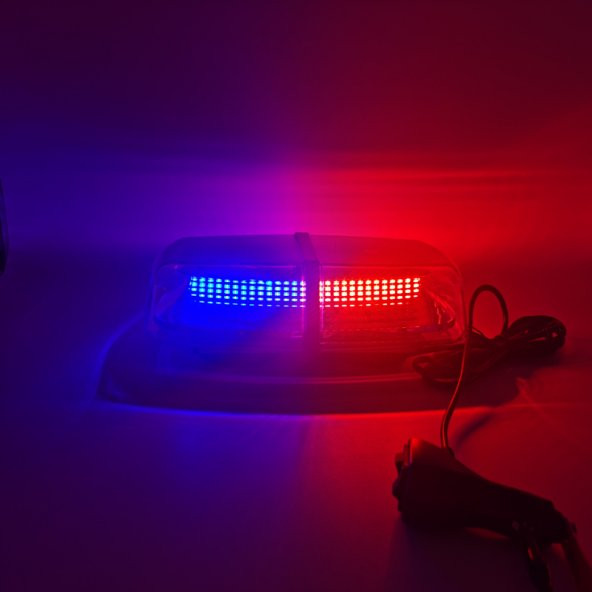 7 fonksiyonlu tepe lamba çakarlı vantuz ve mıknatıslı 12-30v kırmızı-mavi / LAIK535 - Resim 2