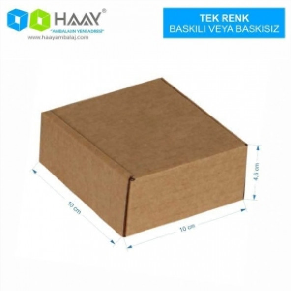 HAAY AMBALAJ 10x10x4,5cm Kilitli Kutu - Kraft ( 10 ADET)