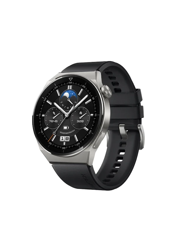 Huaweı Watch Gt3 Pro 46mm (TİTANYUM KASA - SİYAH SİLİKON KAYIŞ) GT3 PRO