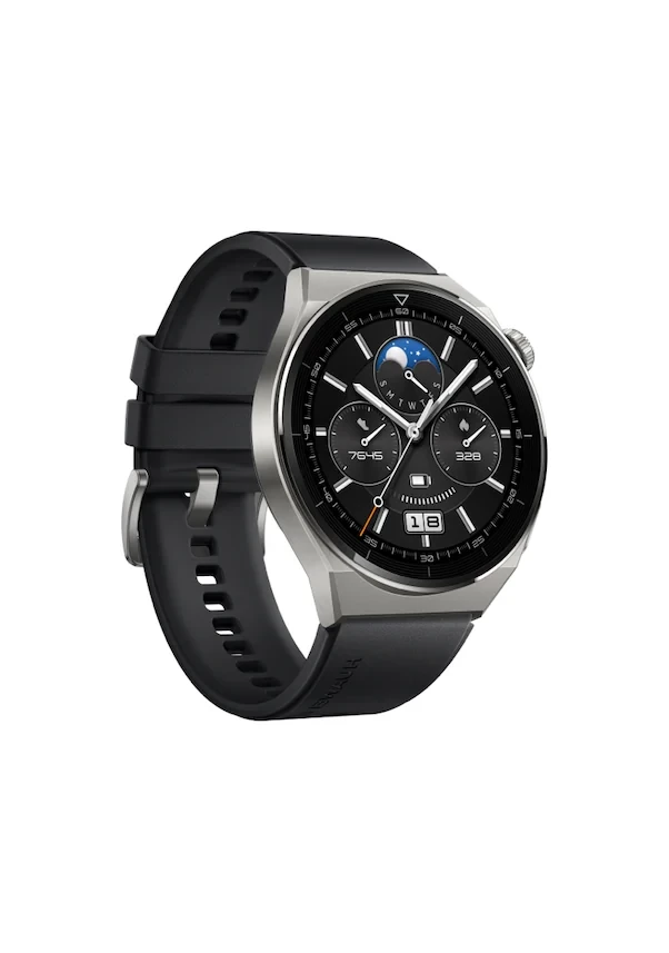 Huaweı Watch Gt3 Pro 46mm (TİTANYUM KASA - SİYAH SİLİKON KAYIŞ) GT3 PRO - 2