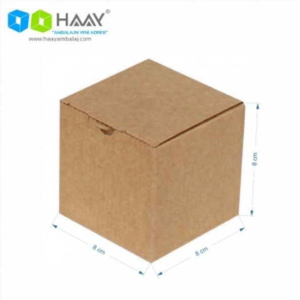 HAAY AMBALAJ 8x8x8cm Tek Oluklu Kutu - Kraft ( 15 ADET)