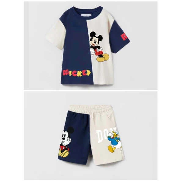 livaliva 1810 %100 Pamuklu Erkek Çocuk Baskılı Şort Takım - Resim 19