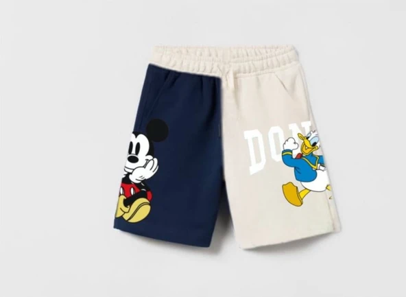 livaliva 1810 %100 Pamuklu Erkek Çocuk Baskılı Şort Takım - Resim 4