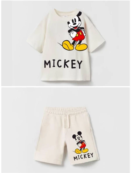 livaliva 2115 %100 Pamuklu Erkek Çocuk Baskılı Şort Takım - Resim 4