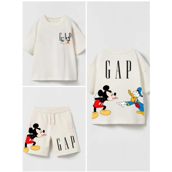 livaliva 7305 %100 Pamuklu Erkek Çocuk Baskılı Şort Takım - Resim 6