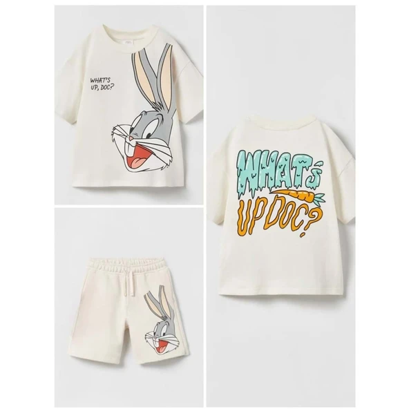 livaliva 3945 %100 Pamuklu Çocuk Baskılı Şort Takım ürün görseli