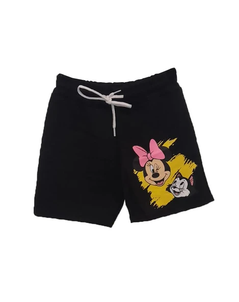 livaliva 3374 %100 Pamuklu Kız Çocuk Baskılı Şort Takım - Resim 2