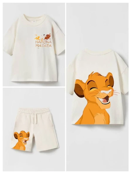 livaliva 4610 %100 Pamuklu Erkek Çocuk Baskılı Şort Takım - Resim 5