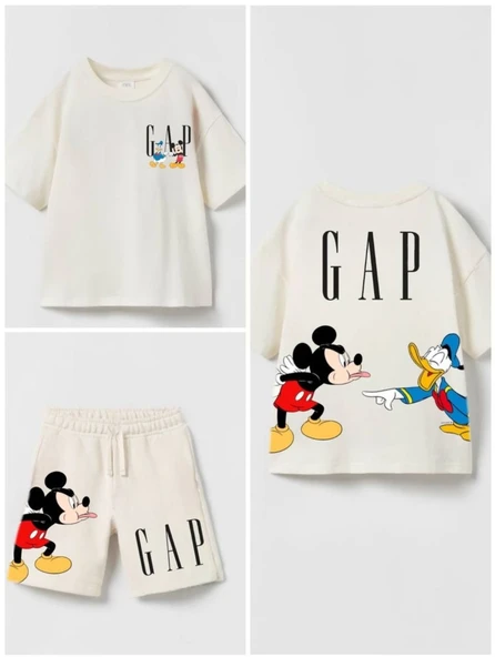 livaliva 7305 %100 Pamuklu Erkek Çocuk Baskılı Şort Takım - Resim 5