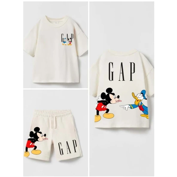 livaliva 7305 %100 Pamuklu Erkek Çocuk Baskılı Şort Takım ürün görseli