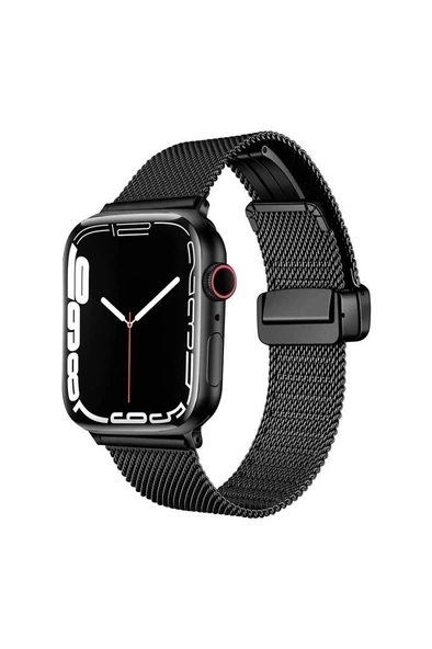 Apple Watch Ultra 49mm Uyumlu KRD-85 Metal Otomatik Mekanizmalı Klips Kordon