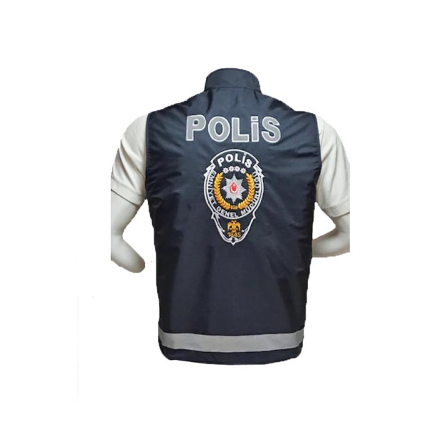 Polis Yeleği Yeni Model Reflektörlü Yeni Polis Logolu - 3