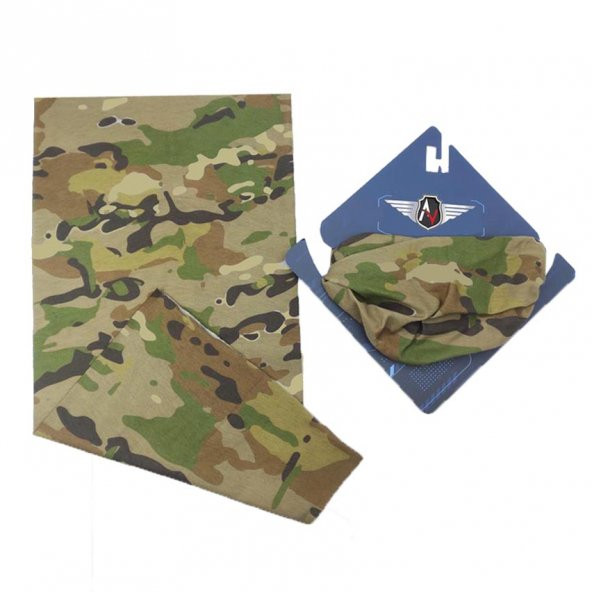 AskerVadisi Multicam Kamuflaj Desenli Buff Bandana Boyunluk 24 x