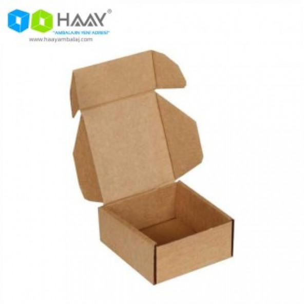 HAAY AMBALAJ 7x7x4 Cm Kraft Kapaklı Kilitli Kutu ( 20 adet)