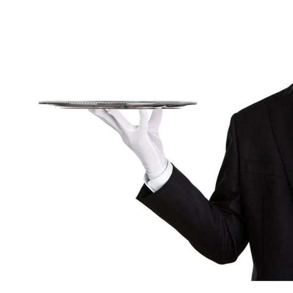 Garson Servis Eldiveni Beyaz Renk Pamuklu Esnek Kumaş (546685134)