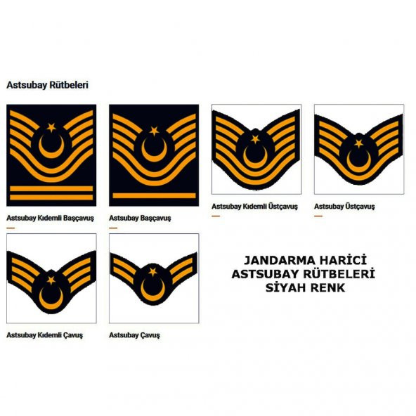 Jandarma Harici Astsubay Rütbeleri Siyah Renk (536150773)