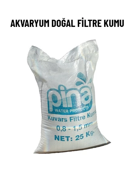 PİNA HAVUZ & AKVARYUM DOĞAL FİLTRE KUMU (0,8-1,5 mm ÇAPLI ) 25KG