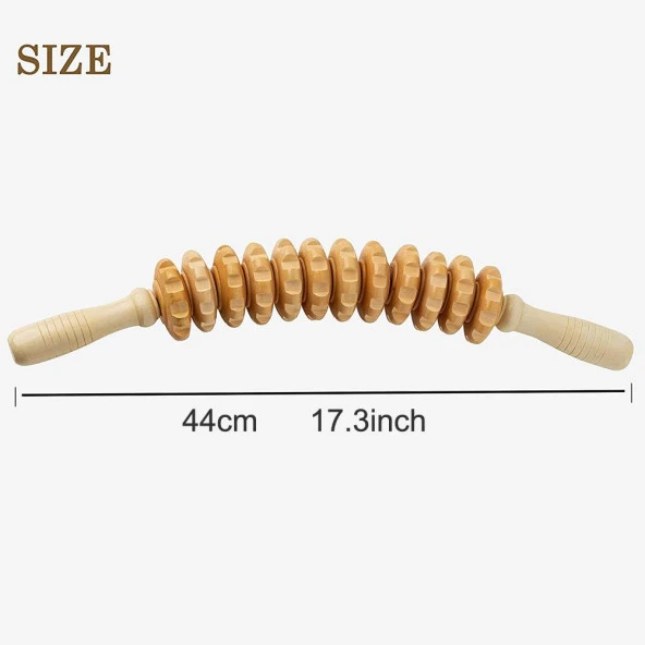 Ahşap Kavisli Masaj Sopası , Selülit ve Karın Masaj Rulosu - 5