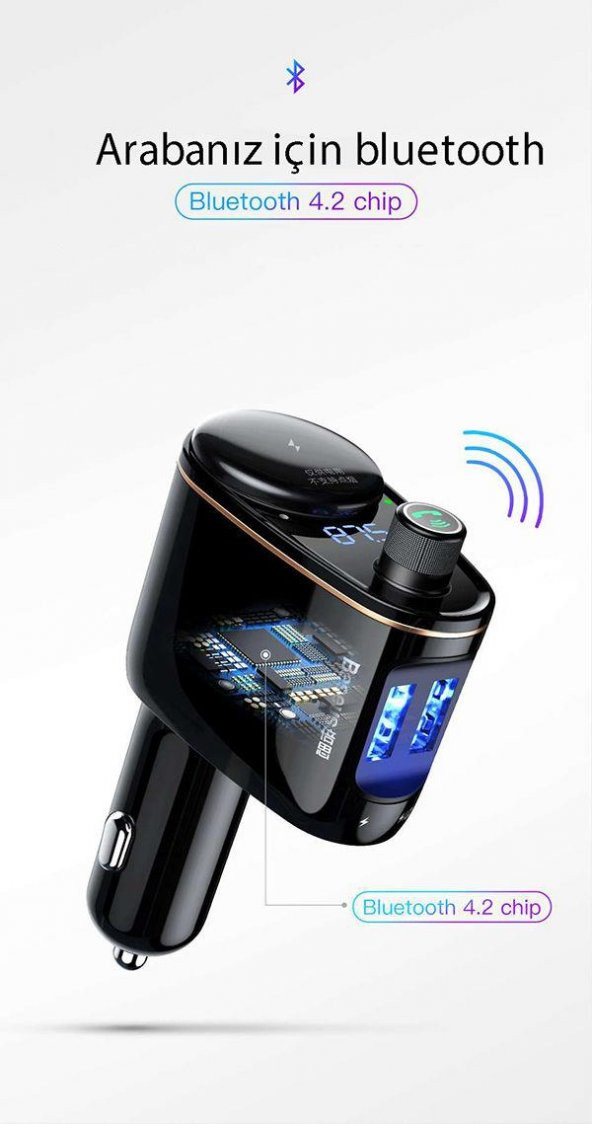 Locomotive Bluetooth Araç İçi Müzik ve Şarj Aparatı - 2