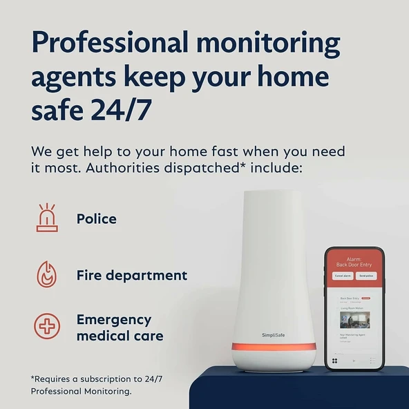 SimpliSafe 7 Parça Kablosuz Dış Mekan Kameralı Ev Güvenlik Sistemi - 3
