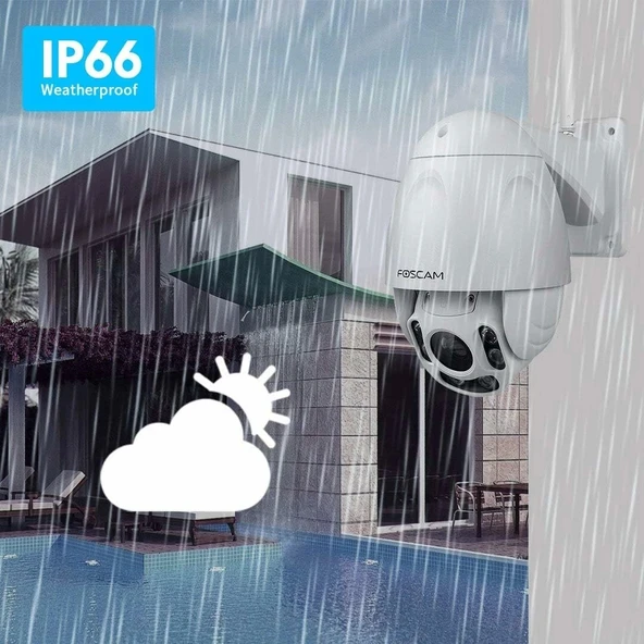 FOSCAM Dış Mekan PTZ (4x Optik Zum) HD 1080P WiFi Güvenlik Kamerası - 4