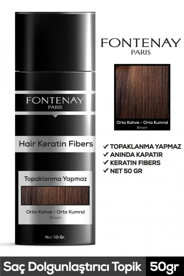 FONTENAY TOPİK KERATİN FIBERS ORTA KAHVE TOPİK