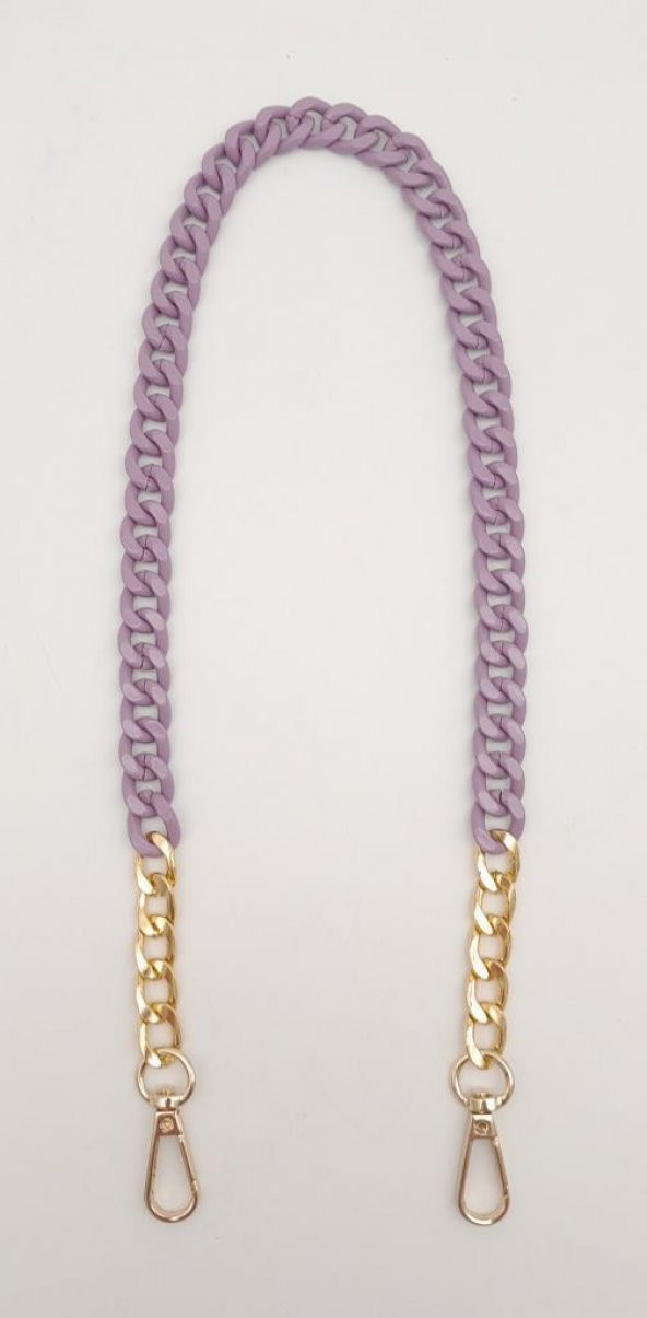 Angel Çanta Aksesuar Renkli Metal 60 cm Kancalı Zincir Mor