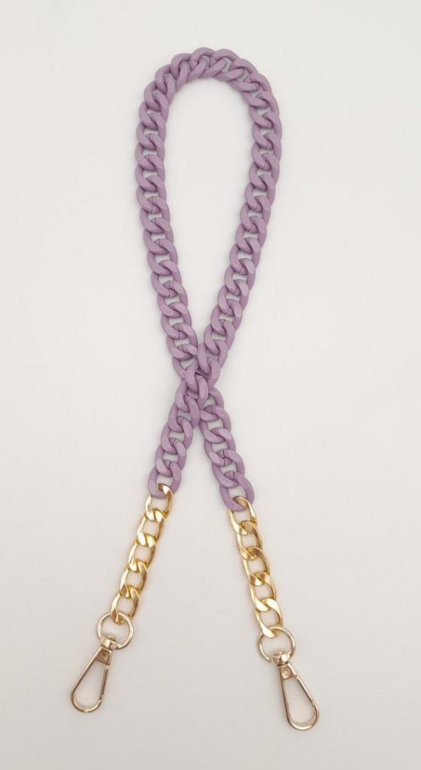 Angel Çanta Aksesuar Renkli Metal 60 cm Kancalı Zincir Mor - 2