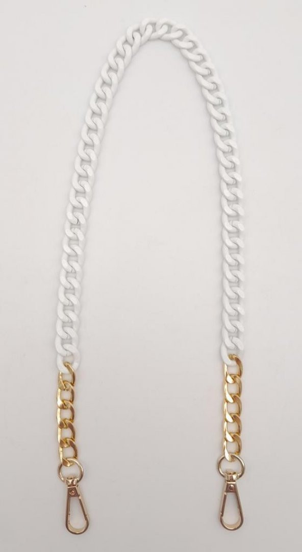 Angel Çanta Aksesuar Renkli Metal 60 cm Kancalı Zincir Buz Beyazı