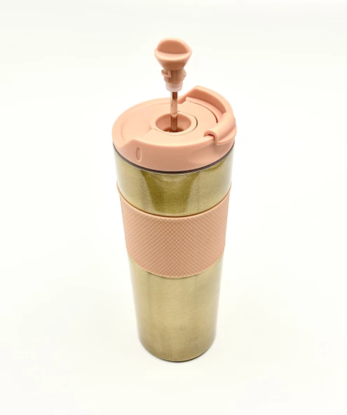 Yüksek Kaliteli Sıcak ve Soğuk French Press Çelik Termos Kupa Bardak Mug 500 ML  Kahve ve Bitki Çayı - 6