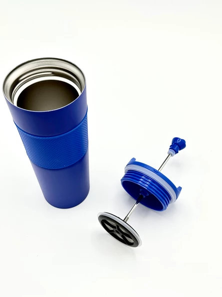 Yüksek Kaliteli Sıcak ve Soğuk French Press Çelik Termos Kupa Bardak Mug 500 ML  Kahve ve Bitki Çayı - 4