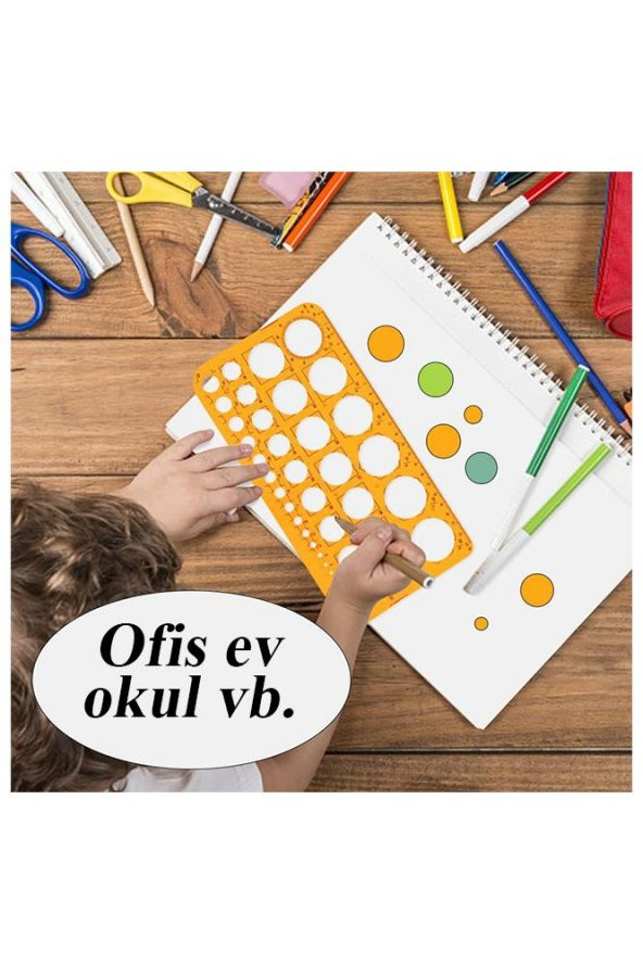 Daire Şablonu Büyük Cetvelli 1-36 Mm 1 Adet Arlantis  24 cm Cetvelli Teknik Çizim Daire Cetveli - 4