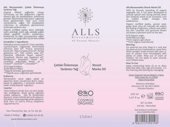 Alls Biocosmetics Çatlak Önlemeye Yardımcı Yağ 150 ml - 3