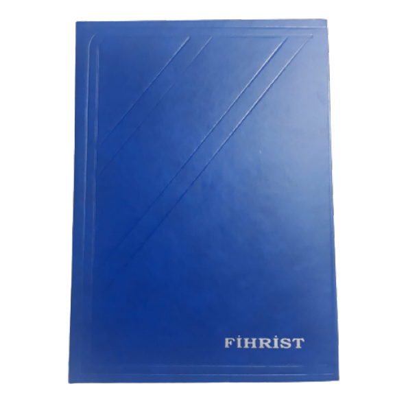 24 lü fihrist 20x28 ebat dikişli mavi