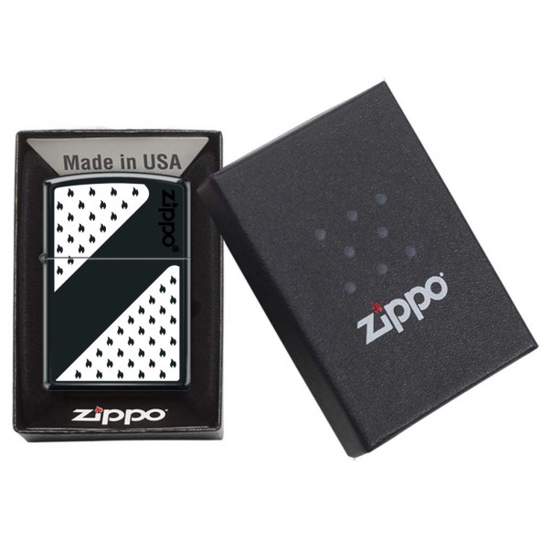 Zippo Çakmak Orijinal Siyah ve Beyaz desenli Z-CI409604-218 (218-069482)-Z239