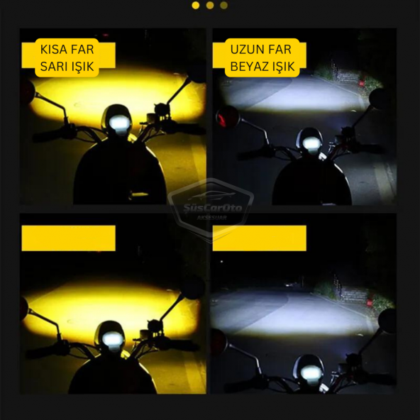 Baykuş Sis Farı Çift Renk Sarı-Beyaz Araç Motosiklet Off Road Led Lamba Delici Yayıcı Projektör 50W Metal Arazi Çalışma Lambası 1 Adet - 6