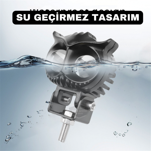 Baykuş Sis Farı Çift Renk Sarı-Beyaz Araç Motosiklet Off Road Led Lamba Delici Yayıcı Projektör 50W Metal Arazi Çalışma Lambası 1 Adet - 7