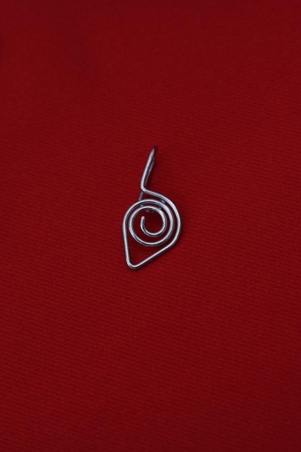 GÜMÜŞ SIKIŞTIRMA FAKE YAPRAK DESENLİ BURUN KISTIRMA HIZMA PİERCİNG-HIZMA19 - 3