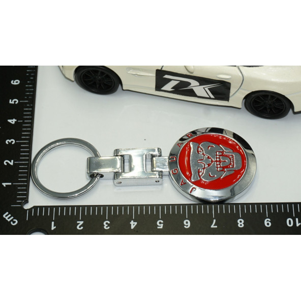Jaguar Panther Logo Kırmızı Krom Metal Çift Yön Anahtarlık Orjinal Ürün - 5