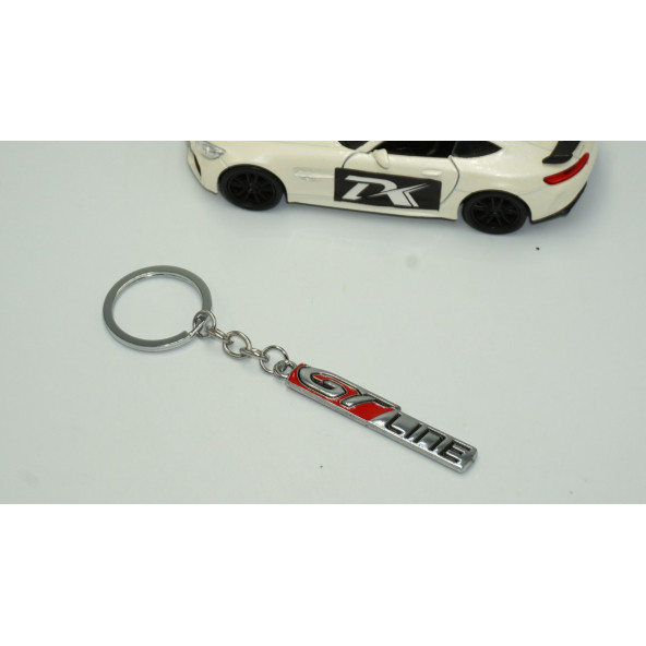 Peugeot GT Line Logo Krom Metal Çift Yön Anahtarlık Orjinal Ürün