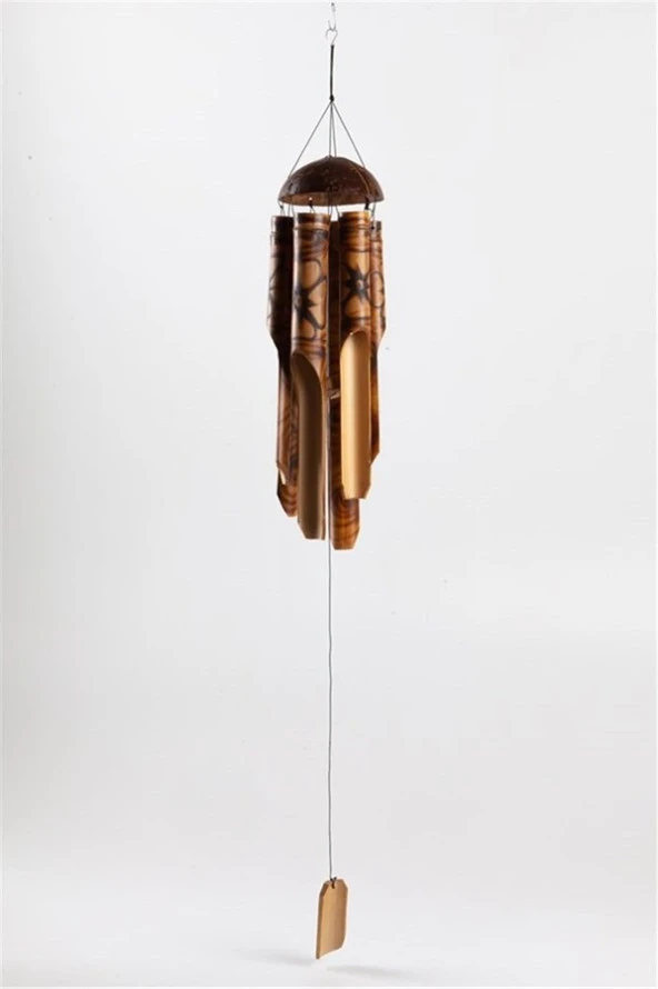 Feng Shui Coconat Bambu Rüzgar Çanı Büyük Boy ürün görseli 1