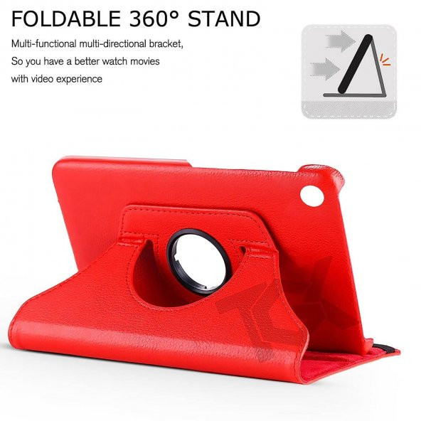 Smody Samsung Galaxy Tab A8 SM-X200 10.5 inç Kılıf 360 Dönerli Standlı Kapaklı - Resim 3