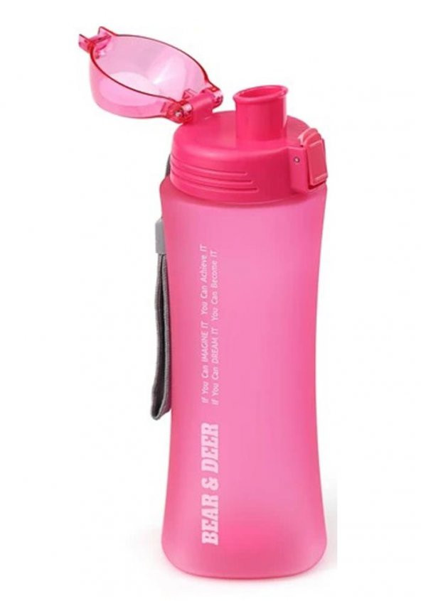 Bear & Deer Buzlu Pembe Otomatik Kapak Detoks Filitreli Matara 660 ml 1 Adet - 3