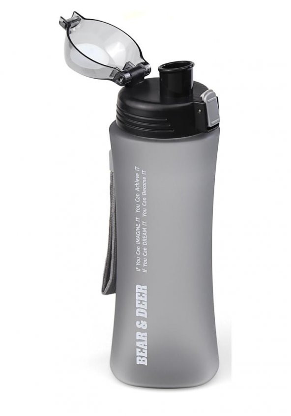 Bear & Deer Buzlu Siyah Otomatik Kapak Detoks Filitreli Matara 660 ml 1 Adet - 3