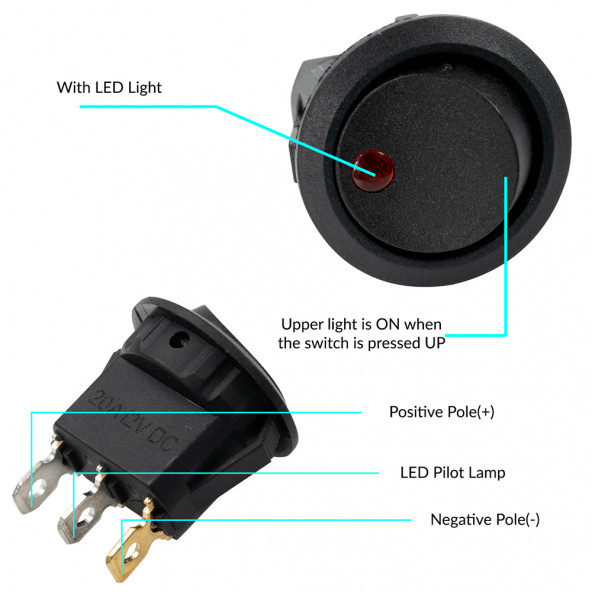 12 Volt Işıklı Switch - 5
