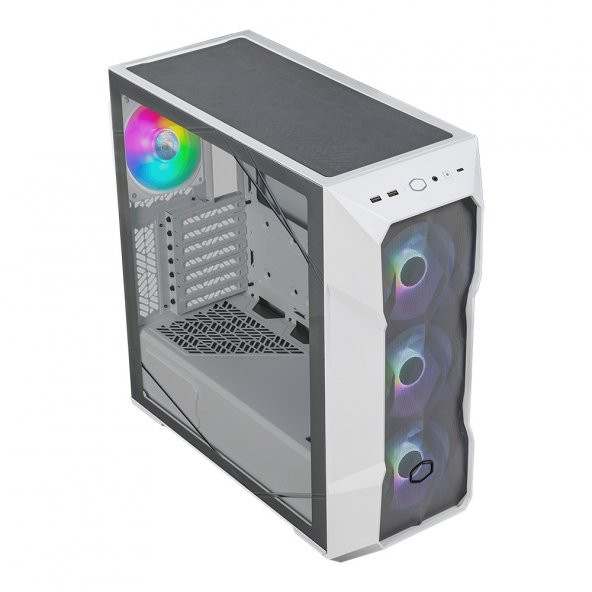 CM MasterBox TD500 V2 Beyaz ARGB 4x120mm Fanlı, Tempered Glass Kristal Mesh Ön panelli MidTowerKasa